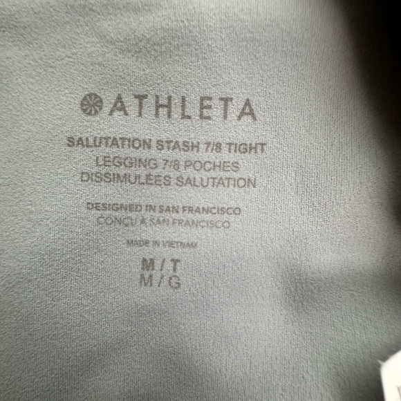 Athleta Salutation Stash 7/8 Tight in Coastline Blue Size Medium Tall MT M/T - Picture 12 of 14